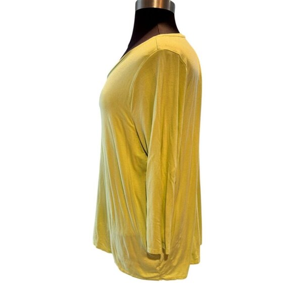 Joan Vass women's‎ (2) Orange & Yellow Long Tabbed Sleeve Tunic Top Size 3X - Picture 8 of 10